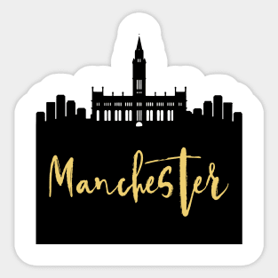 MANCHESTER ENGLAND DESIGNER SILHOUETTE SKYLINE ART Sticker